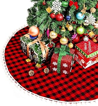 Amazon Com Artiflr 48 Inch Christmas Tree Skirt Buffalo Plaid