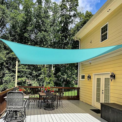 TANG 8' x 8' Sun Shade Sail Rectangle Outdoor Canopy UV Block Sunshades for Patio, Square Shade Cloth for…