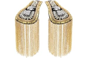 levylisa 1 Pair Shoulder Epaulettes Tassel Gold Fringe Shoulder Pads Blazer Epaulets Shoulder Chain Jackets Decoration Metal 