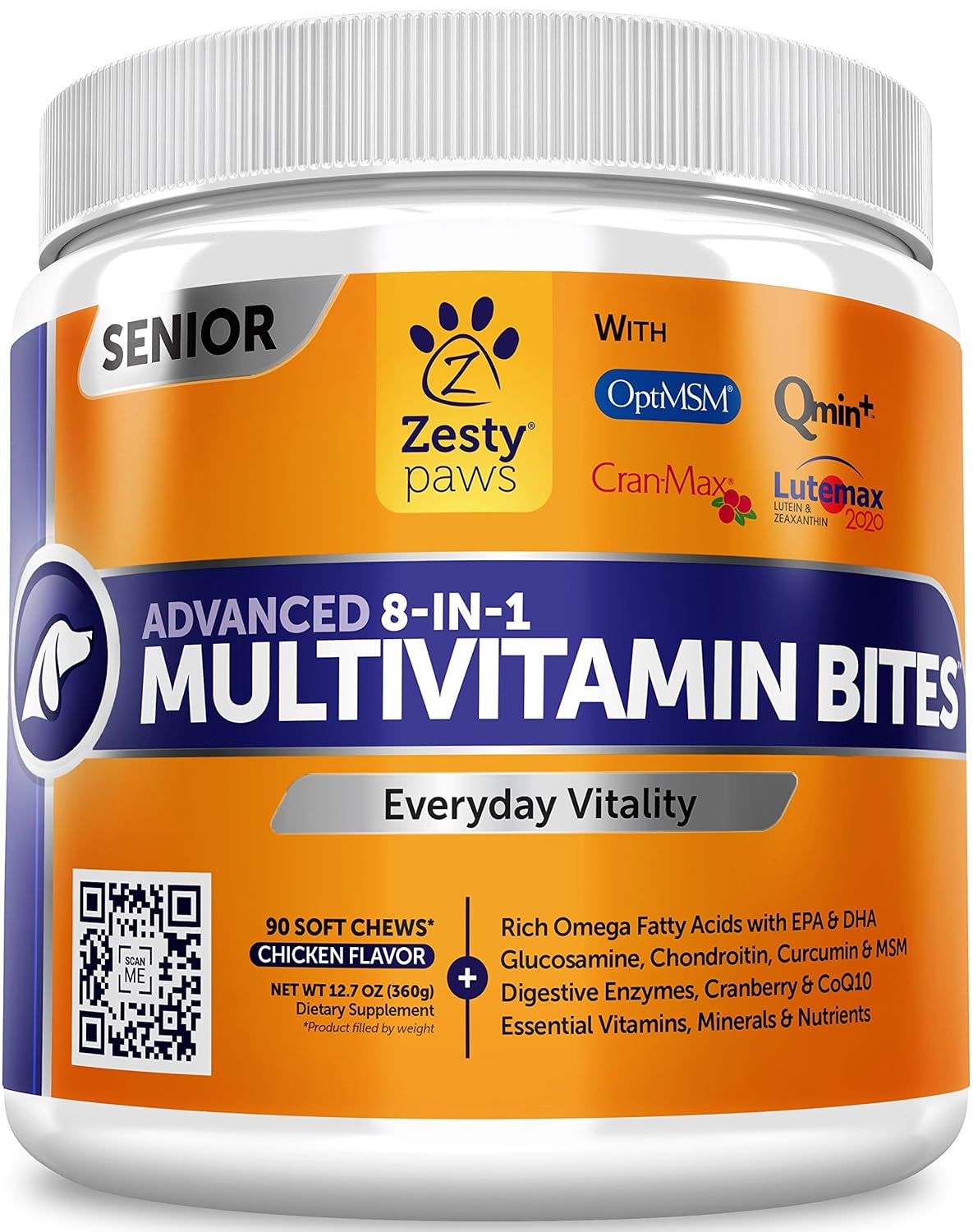 Zesty Paws Senior Advanced Multivitamin for Dogs Glucosamine