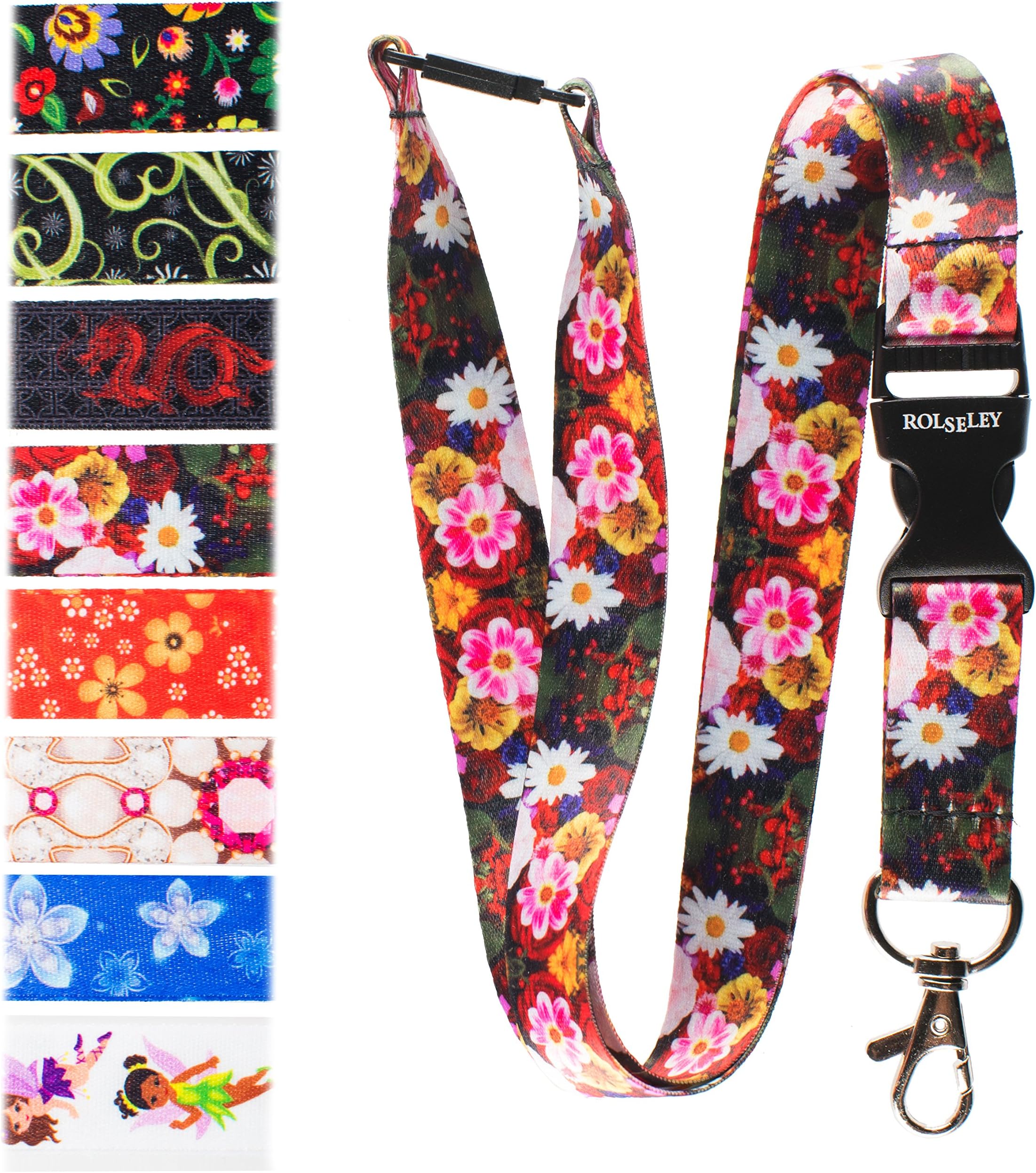 Beautiful Rolseley Lanyard Neck Strap with Different pattens with Metal Clip