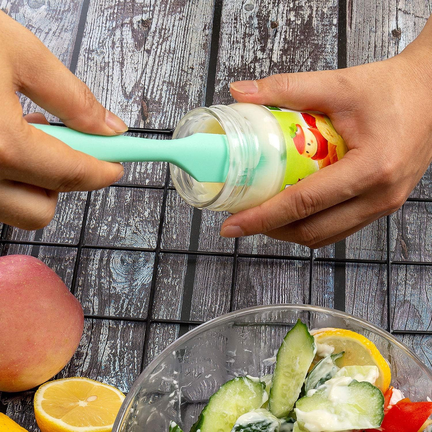 Silicone Spatula Set, G.a HOMEFAVOR Heat-Resistant Spatula - One Piece Seamless Design, Non-Stick Silicone with Reinforced Stainless Steel Core (6 Piece Set, Mint Green): Kitchen & Dining