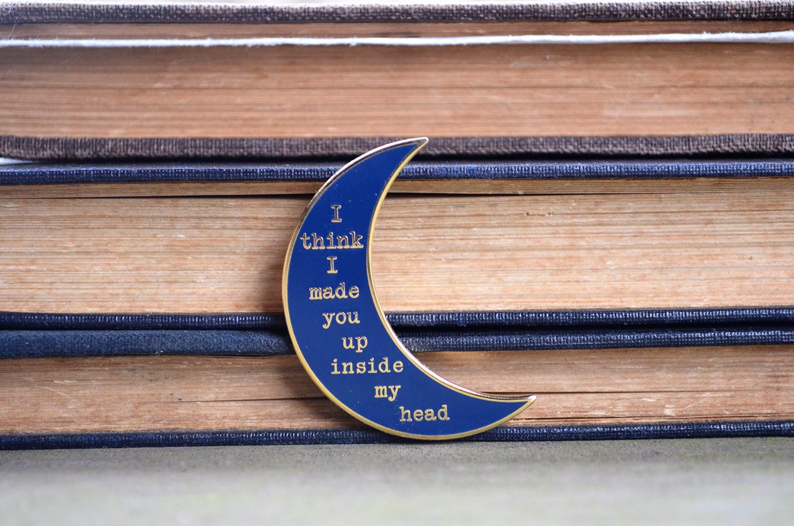 Sylvia Plath Pin - Hard Enamel Pin - Gifts for Writers - Gifts for Readers - Poetry Gift - Mad Girl's Love Song - Moon Pin - Literary Pin - Literary Gift - English Major Gift - Blue and Gold