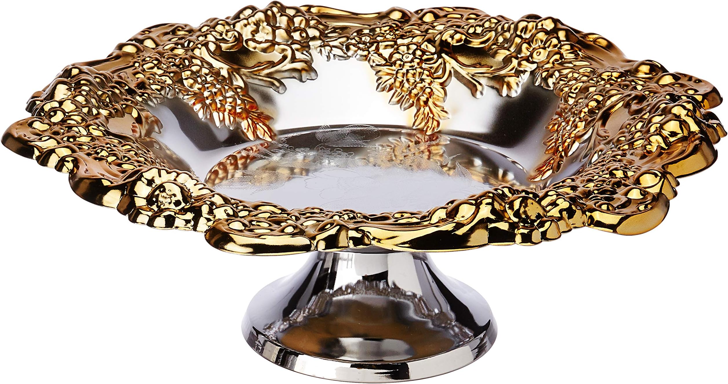 Roxx Persian Steel Footed Bowl, 1-Piece, Silver