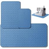 Drydiet 3 Pcs Sewing Machine Muffling Mat Pedal Mat Sewing Machine Pad No Slip Rubber Stay in Place Mats for Calms Vibration (Blue,15 x 20 Inch,14 x 9 Inch,17 x 36 Inch)
