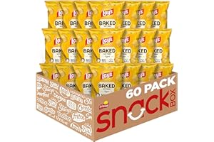 Lay's Baked Lay’s Potato Chips, Original, 0.875 oz Bags, (60 Pack), 50% Less Fat, Gluten Free, No Artificial Flavors, No Colors from Artificial Sources