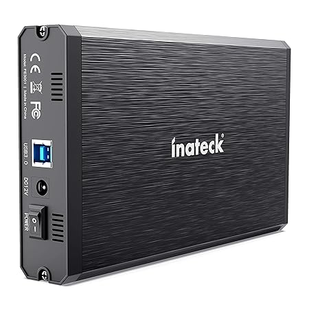 Inateck Festplattengehäuse für 3.5/2.5 Zoll HDD/SSD, SATA III Festplatten Adapter, Aluminium für optimale Wärmeabfuhr, 12V/2A
