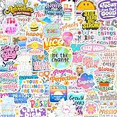300PCS Affirmation Stickers by Puraesla - Holographic Motivational Sticker Pack, Positive Journal Encouraging Shiny Quotes for Kids, Teachers, Classroom, Waterproof Scrapbook Supplies