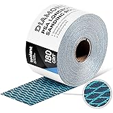 toolant Diamond Shape 180 Grit Sandpaper Roll, 2-3/4" Wide 10 Yard Longboard Self Adhesive PSA Stickyback Sand Paper for Woodworking, Metal, Plastic, Automotive, Sanding Blocks
