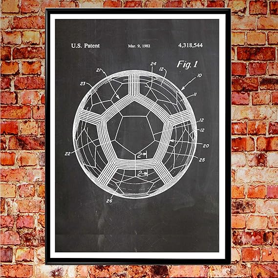 Amazon.de: WB059 Wandposter mit Fußballmotiv, Kreidetafel schwarz, 13 x 19