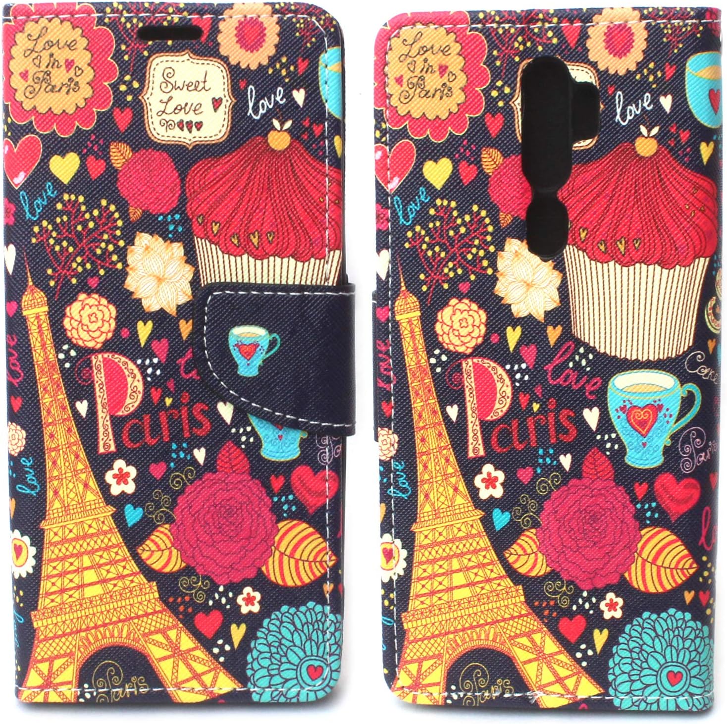 Sharp Icon Fancy Printed Designer Leather Flip Wallet Back Cover Case for Oppo A9 2020