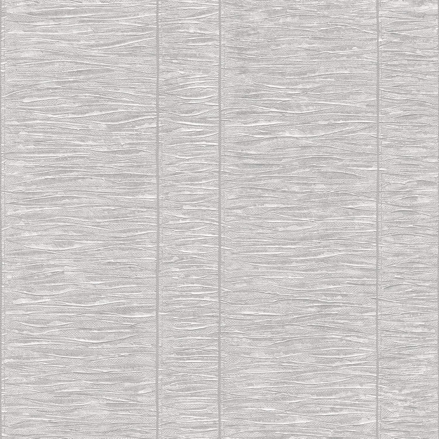 Galerie G67639 Palazzo Textured and Striped Design Wallpaper, Grey, 10m x 53cm
