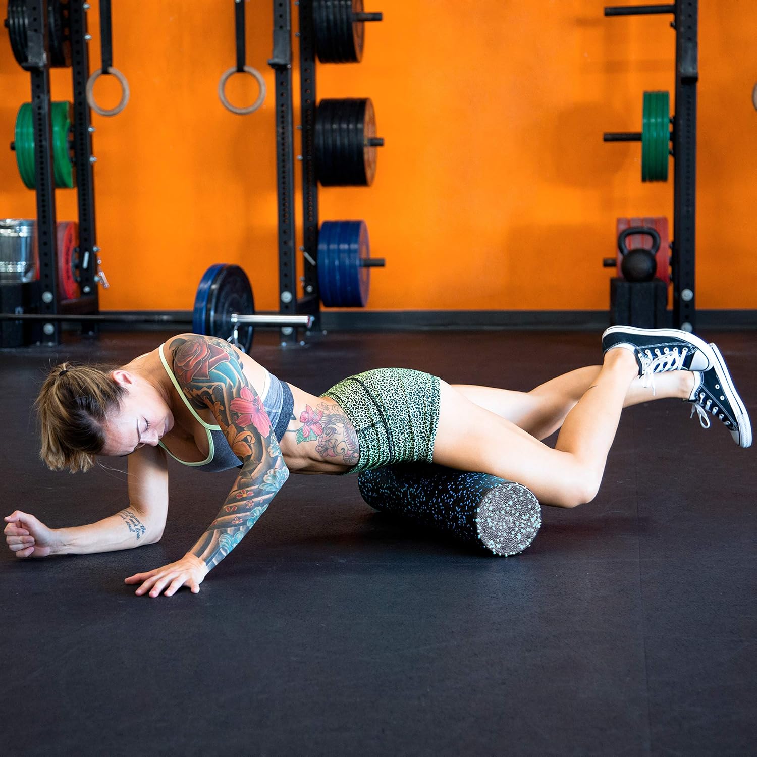 ProsourceFit Speckled Foam Roller - Black/Blue 36x6 : Sports & Outdoors