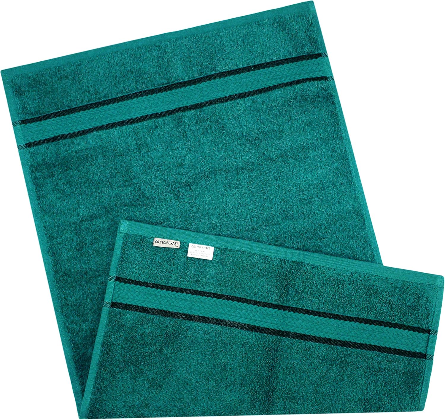 COTTON CRAFT Ultra Soft Luxury 6 Piece Ringspun Cotton Towel Set, 580GSM, Heavyweight, 2 Bath Towels, 2 Hand Towels, 2 Washcloths, Teal: Home & Kitchen