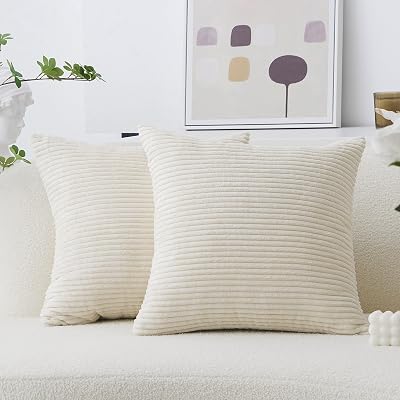 Home Brilliant Cream Cheese Cushion Covers 65x65 cm Pack of 2 26x26 in