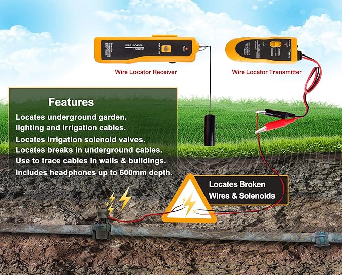 Noyafa Nf 816 Underground Cable Wire Locator With Earphone Locate Pet Fence Wires Sprinkler Control Wires Metal Pipes Electrical Wires Telephone Wire Coax Cable Amazon De Baumarkt