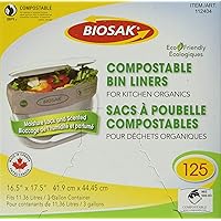 Biosak Compostable Liner Bags (Pack 125/16.75 X 17.5), 125 Count