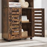 VASAGLE Floor Standing Cabinet with Louvered Doors Rustic Brown BBK161T01 view 8