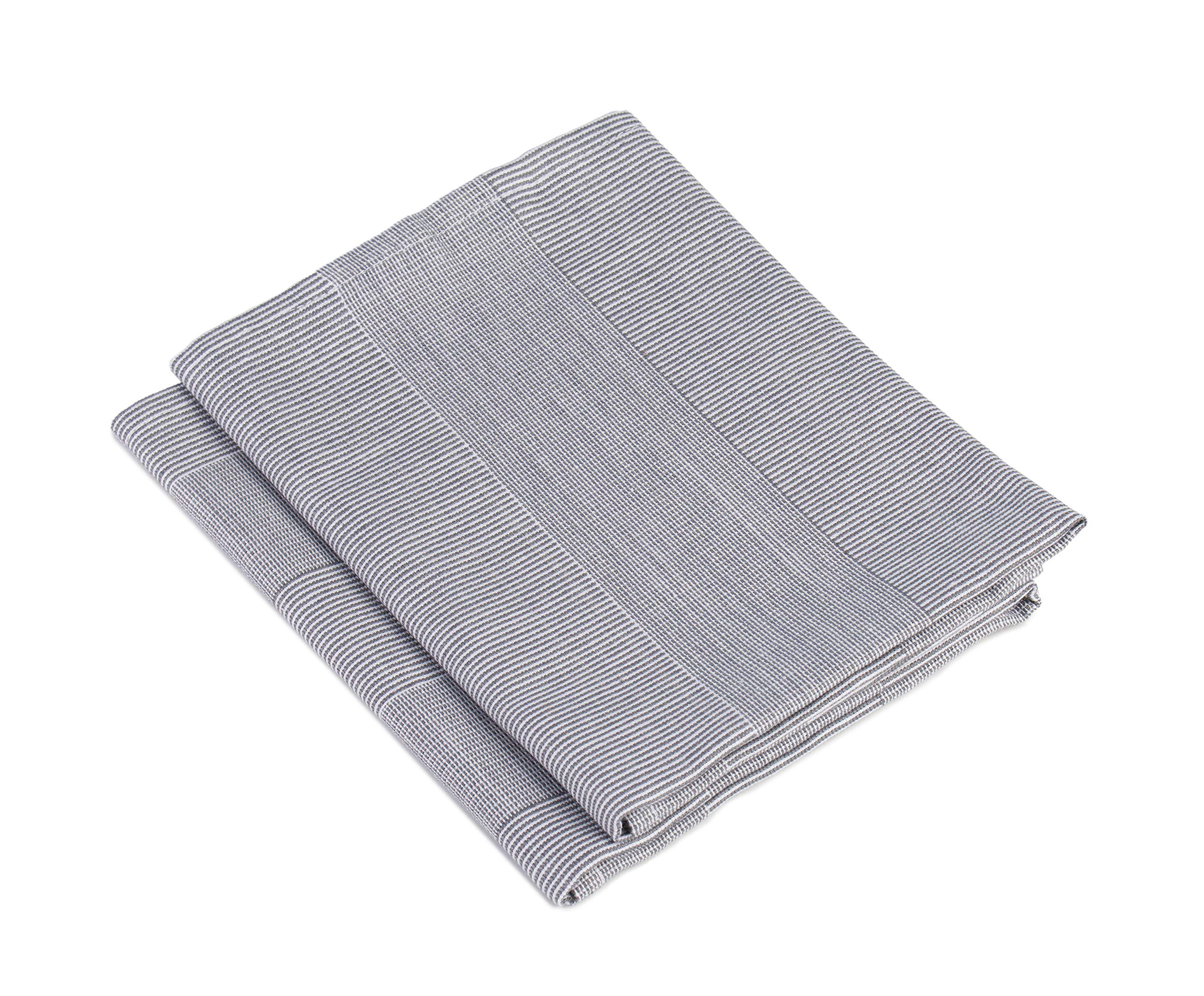 Gözze - Geschirrtuch-Set, 4-teilig, 100% Baumwolle Jacqaurd-Stoff, hohe Materialdichte (200 g/m²), 50 x 70 cm - Silber