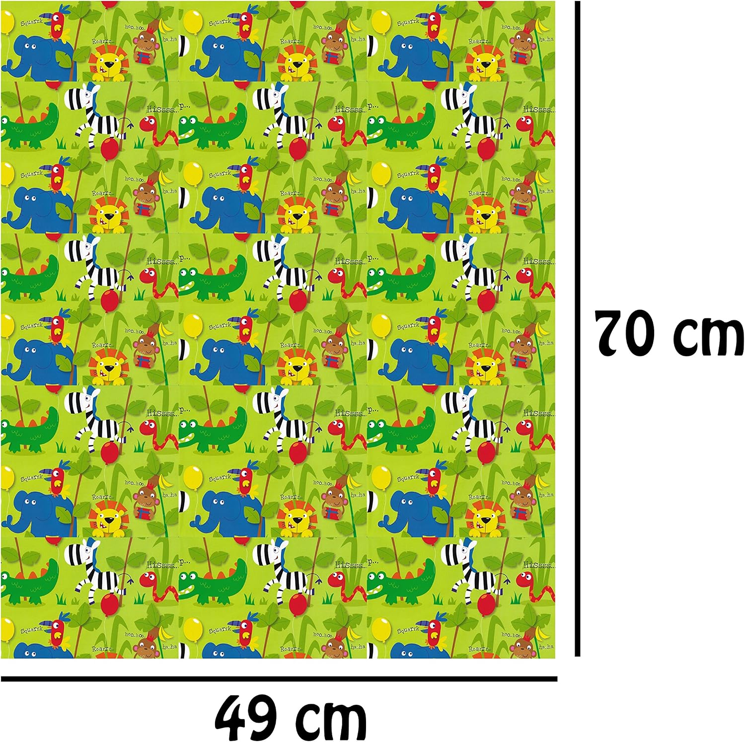 Simon Elvin 2 Sheets Gift Wrapping Paper & 2 Tags 49cm x 70cm Jungle Animals D58 - Image 3