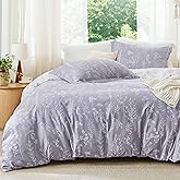 Bedsure King Comforter Set - Lavender Bed Set, 3 Pieces Cute Floral Bedding, 1 Soft Reversible Botanical Flowers Comforter and 2 Pillow Shams