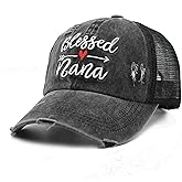 Waldeal Women's Blessed Grandma Nana Baseball Caps Adjustable Washed Denim Dad Hat Snapback Gift