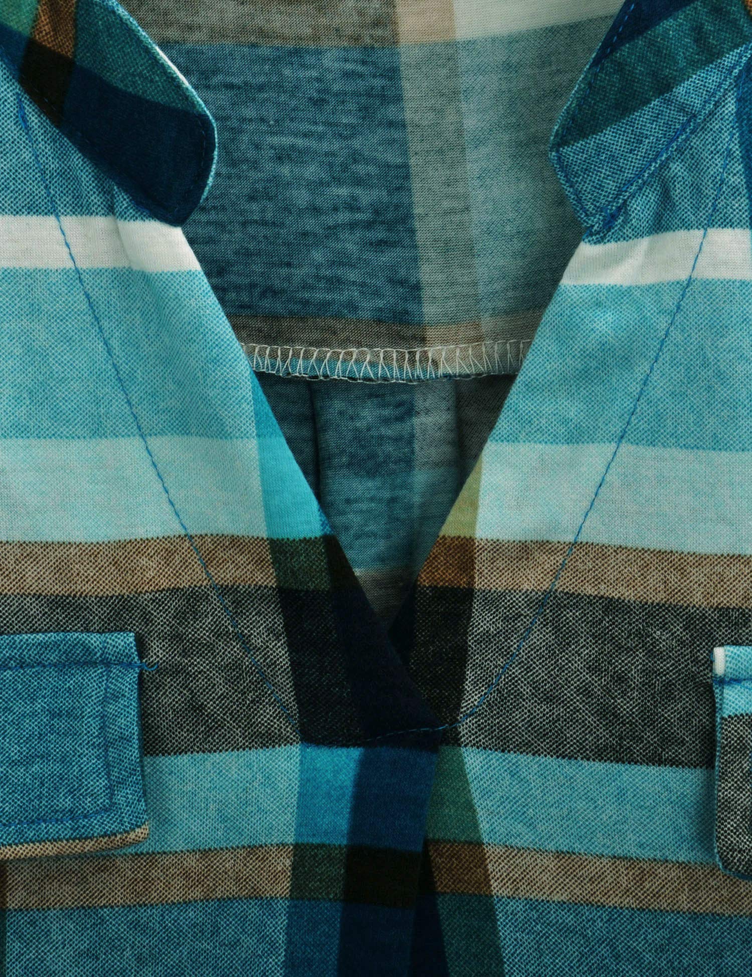 Derminpro Women\'s Plaid V Neck Casual Shirt Tunic for Leggings Curvy Sexy Blouse Tops Lake Blue X-Large