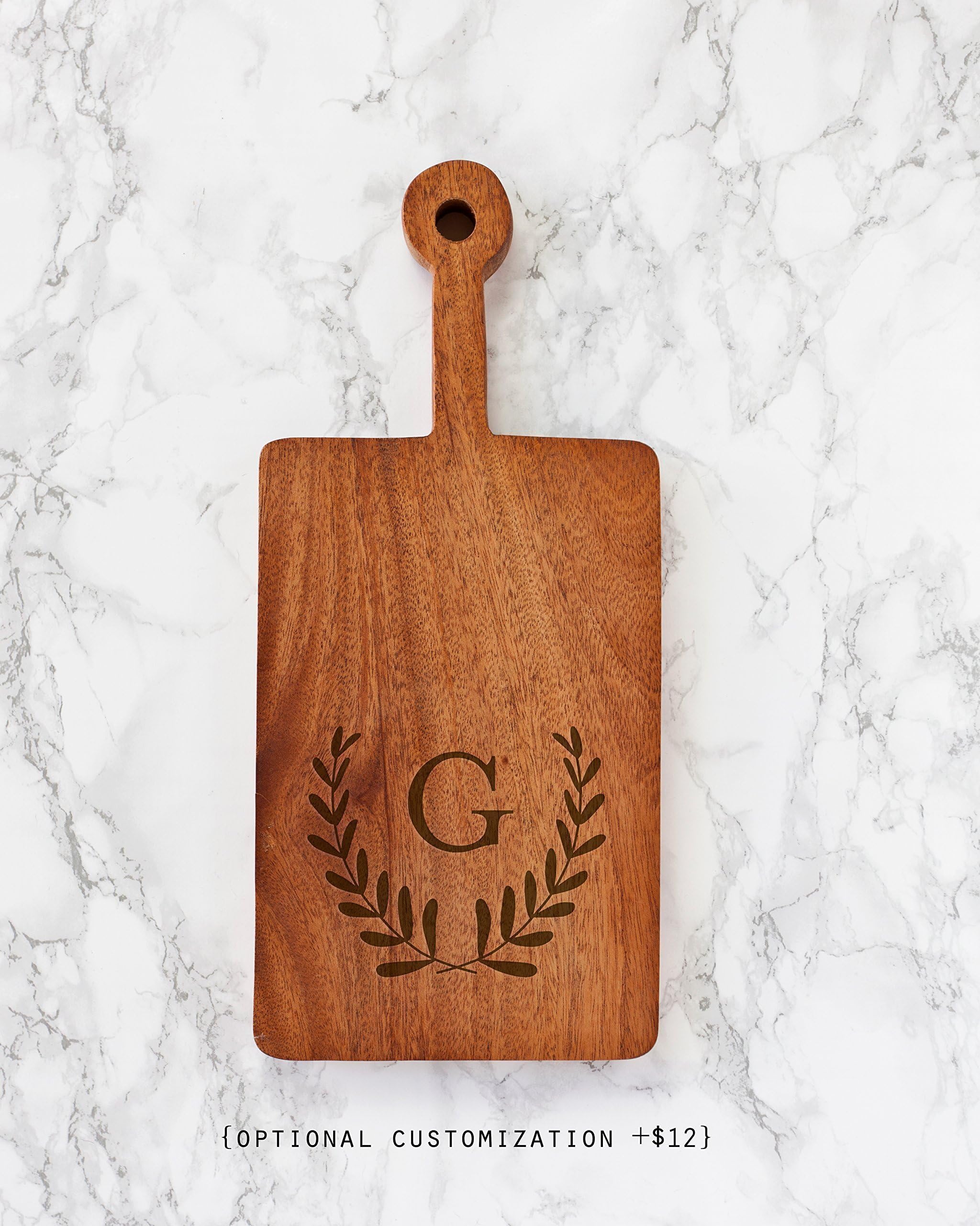 Hand Carved African Teak Wood Cutting Board with Handle - 6 x 9" // Personalized housewarming gift, wedding gift, cooking gift