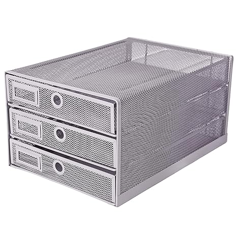 Exerz Paper Sorter 3 Drawer Wire Mesh A4 Desk Multifunctional