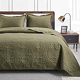 Love's cabin King Size Quilt Bedding Set Green