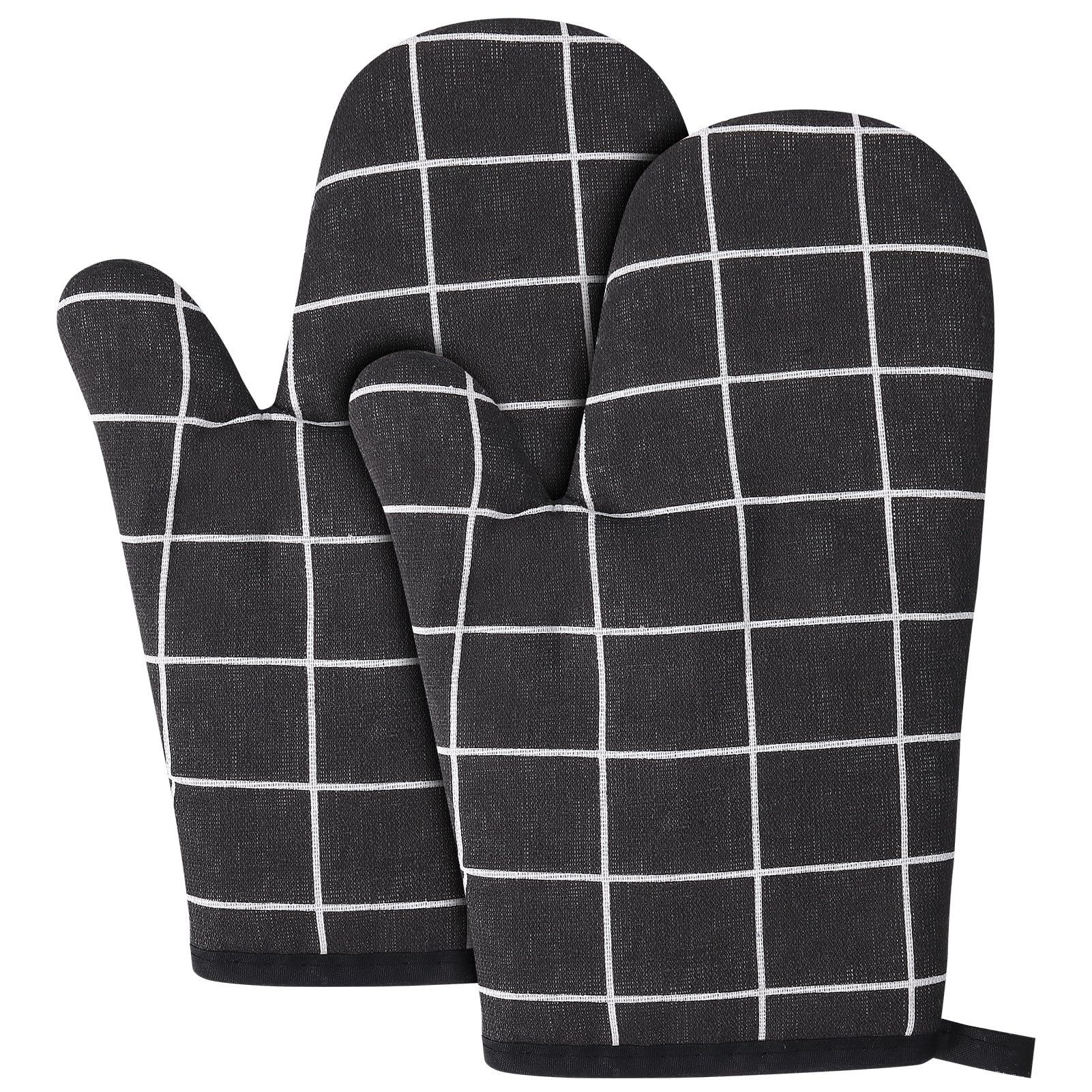 Candcamp Oven Gloves,Heat Resistant Double Sided Non Slip Kitchen Oven Mitts for Grilling Cooking Baking Kitchen Microwave Pizza, 1Pair, Lattice