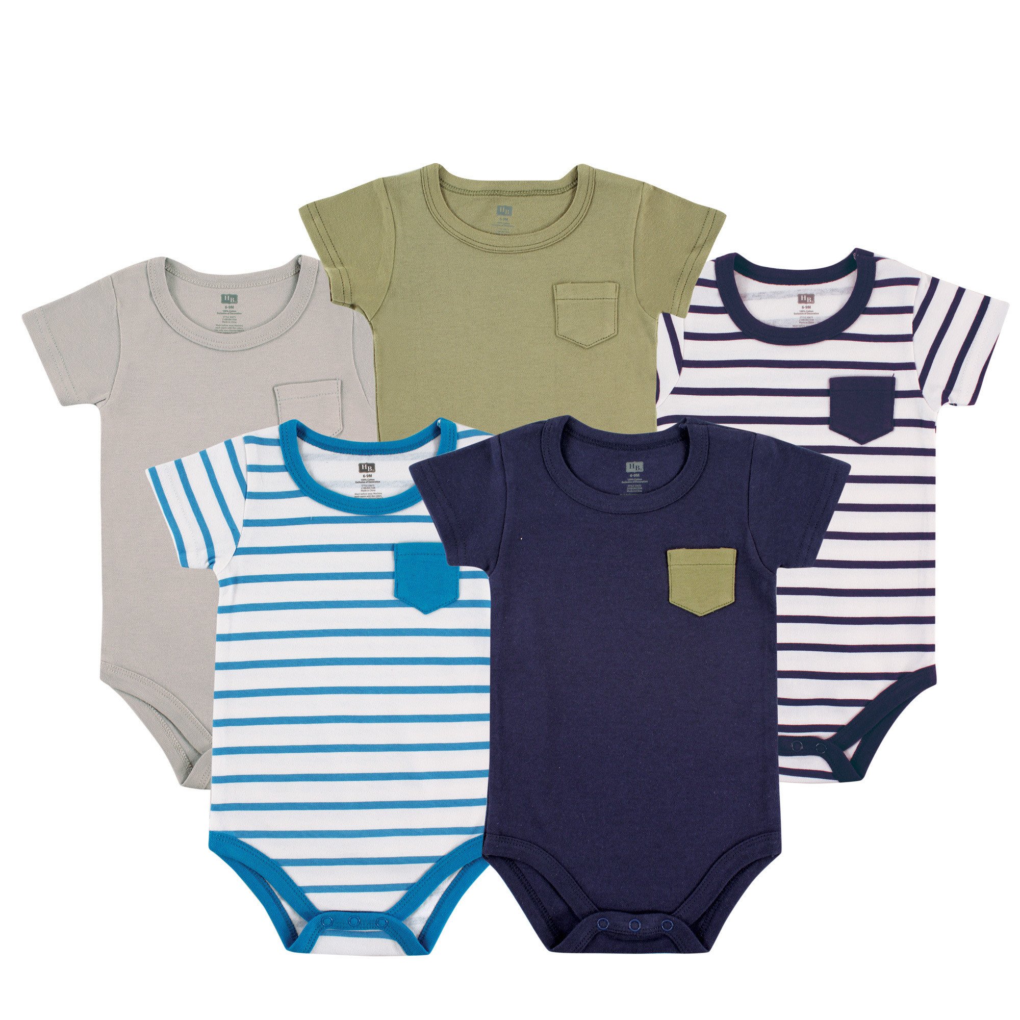 Hudson Baby Unisex Baby Cotton Bodysuits, Basic