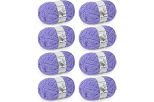 Cozyful Chunky Yarn for Hand Knitting, #9 Thick Jumbo Big Chunky Yarn for Crocheting, Super Chunky Knit Blanket Yarns, Large Chunky Chenille Yarns, 8 Pack (30 yds 8 oz Each Skein), Lavender
