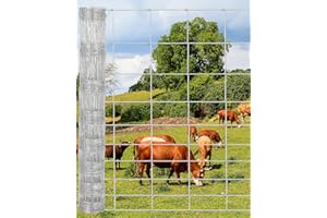 GARVEETECH Cattle Farm Fence, 5x328ft Galvanized Wire Fencing 14GA Heavy Zinc Coating Wire Fencing, for Goat Deer Yard Livestock Animals Protection (5x328ft(14GA))