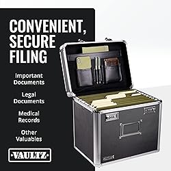Vaultz Locking File Organizer Box - 13.5 x 13.25 x