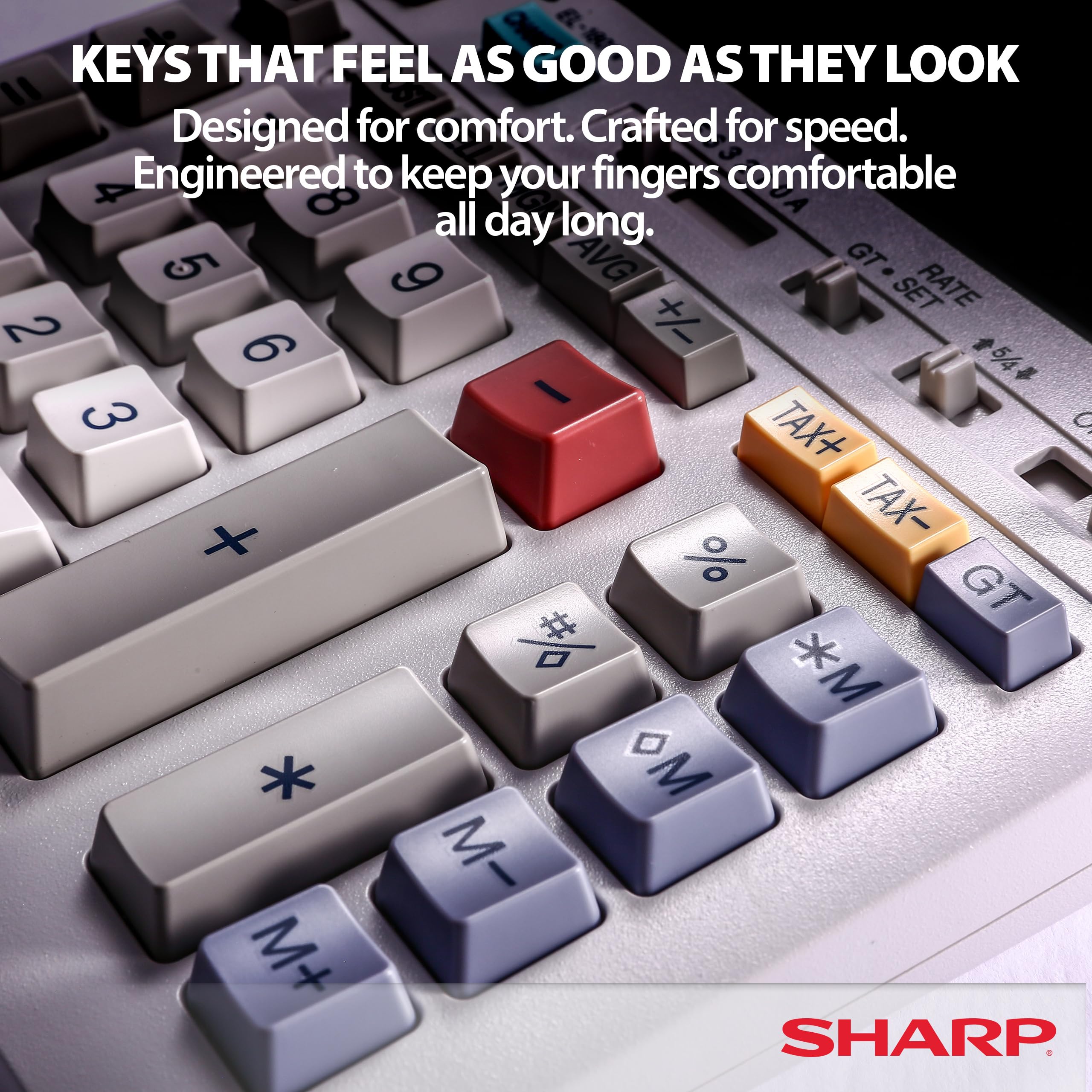 Sharp EL-1801V Ink Printing Calculator, 12-Digit LCD, AC Powered, Off-White, Ideal for Business & Office Use, Easy-to-Read Display & Durable Design