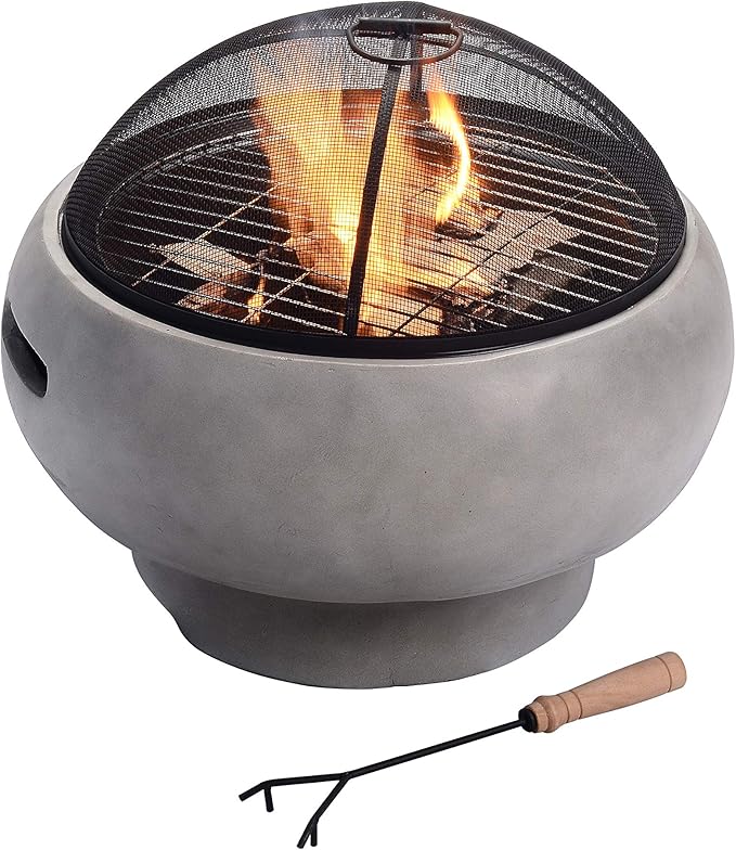 Peaktop HR17501AB Fosos para fogatas de leña Gris claro 55x55x30