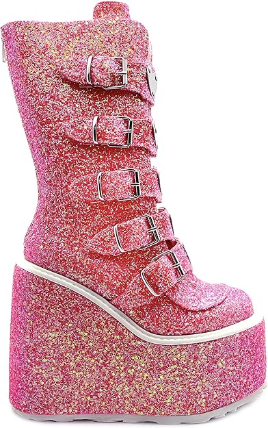demonia pink boots