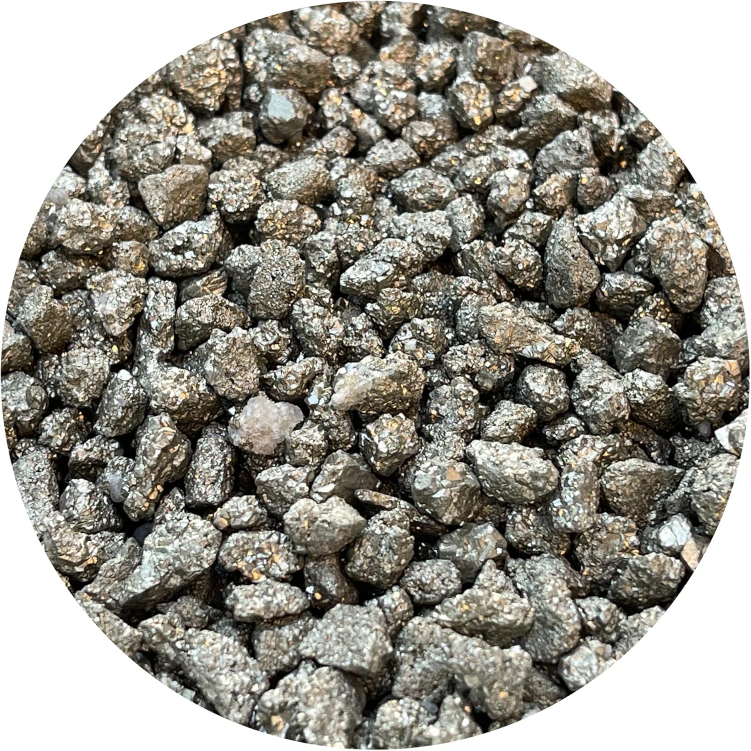 Indoor Fountains & Accessories - GAF TREASURES Wholesale Natural Semi Tumbled Gemstone Chips, Crushed Mini Crystals, Undrilled Crystal Chips (Pyrite, 5 Pounds)