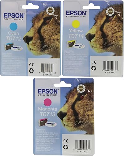 Epson T071 Inkjet Cartridges Bundle CMY - Cyan Magenta Yellow Original