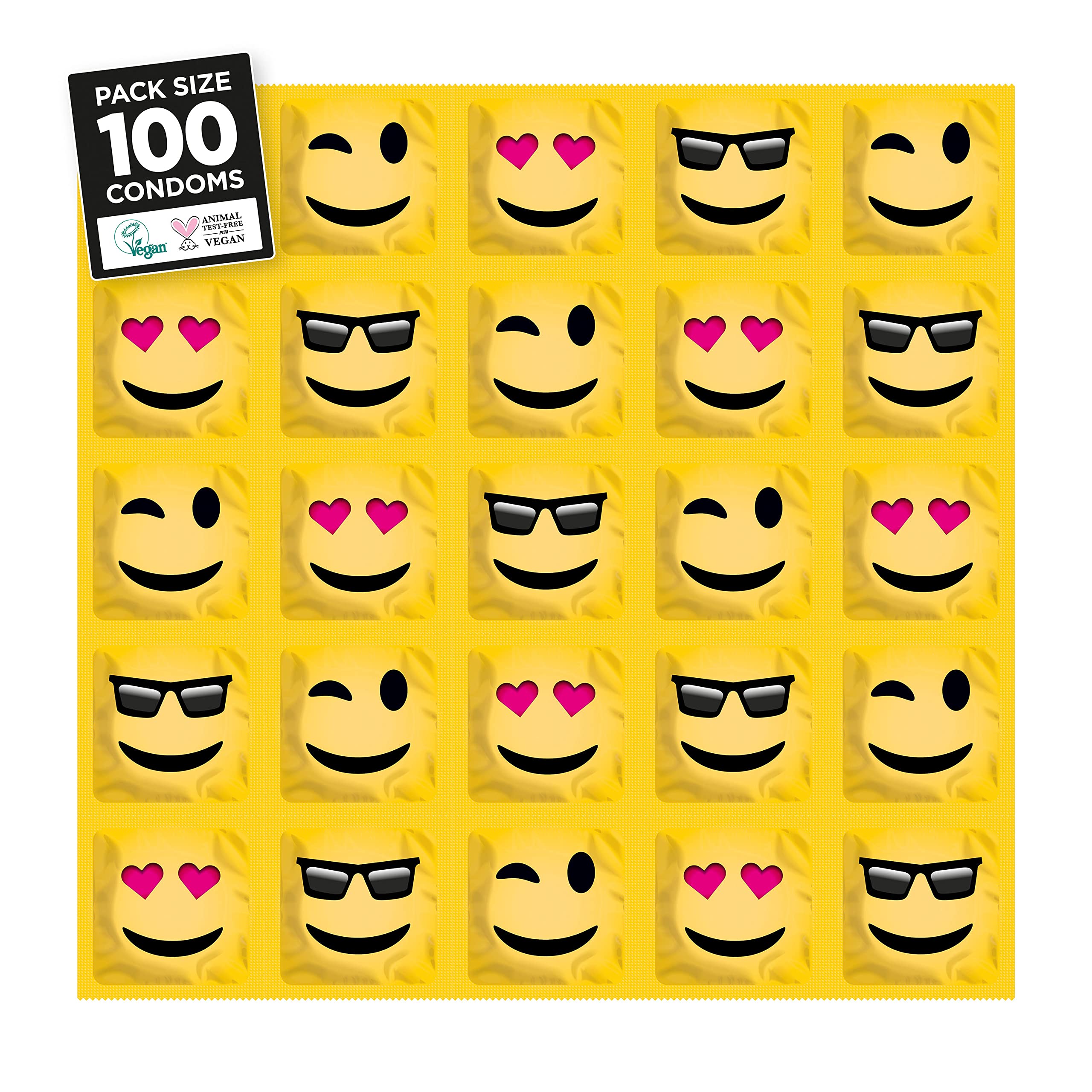 EXS Condoms Emoji Condoms Condoms, 1.53 kg, 100SMILE4DESIG