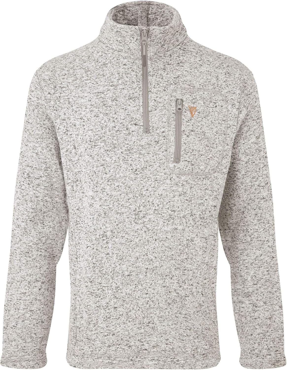 Cotton Traders Mens Long Sleeve Guinness Marl Half Zip Top Grey Marl