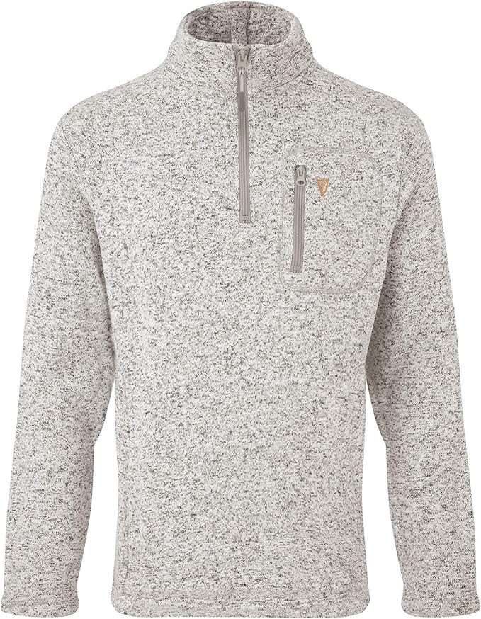 Cotton Traders Mens Long Sleeve Guinness Marl Half Zip Top Grey Marl