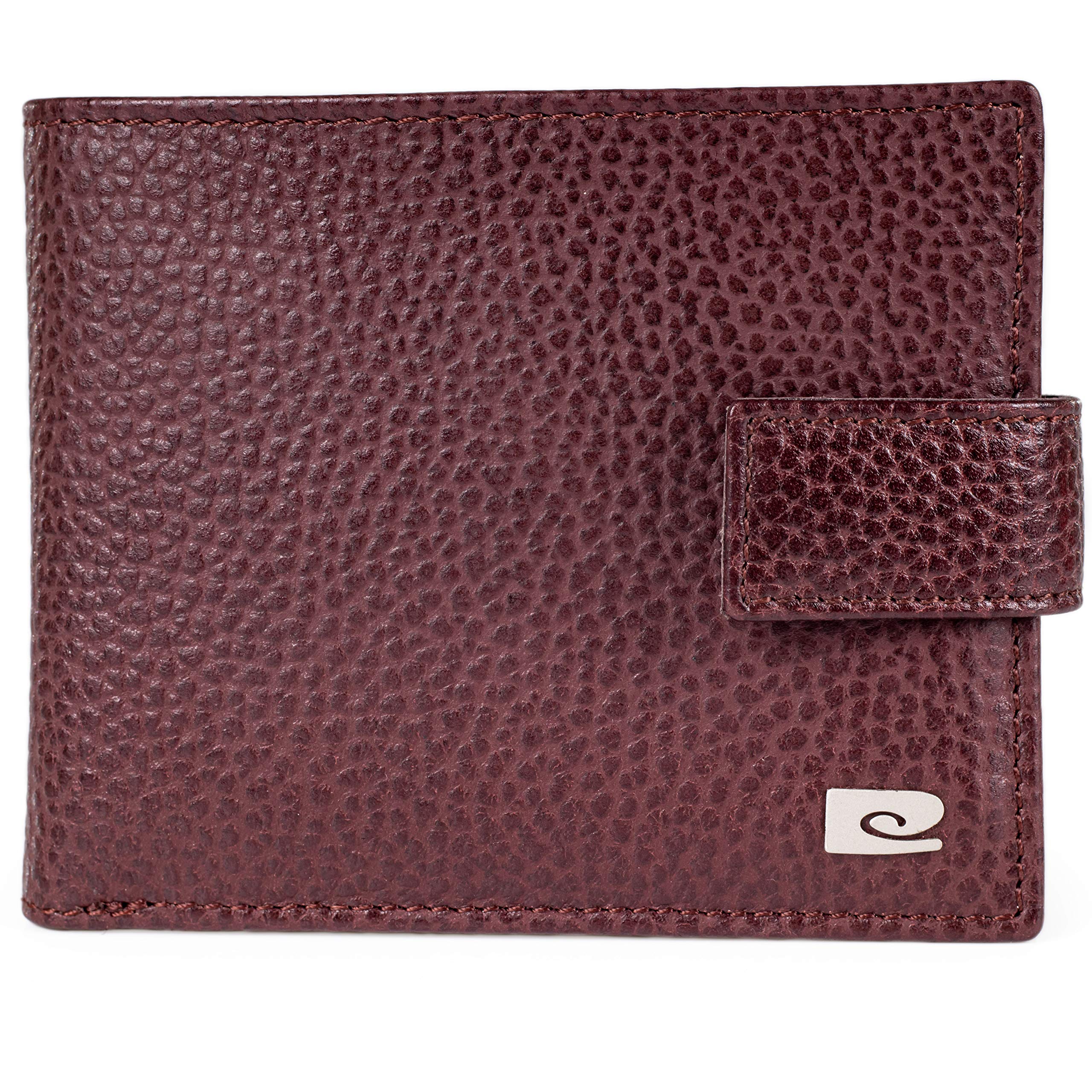 Pierre Cardin Mens Dark Red Genuine Leather Wallet - Pebble Grain RFID Blocking | Sturdy, Distinct, Durable Bi-Fold Gents Wallets Oxblood Colour (Dark Red)