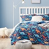 UMCHORD Dinosaur Kids Bedding Set for Boys, 5 Pieces Twin Size Comforter Set with Sheets, Super Soft Lightweight Bed in a Bag, Durable Children Bed Set