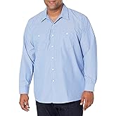 Red Kap mens Long Sleeve Industrial Stripe Work Shirt GM Blue/White Stripe Medium