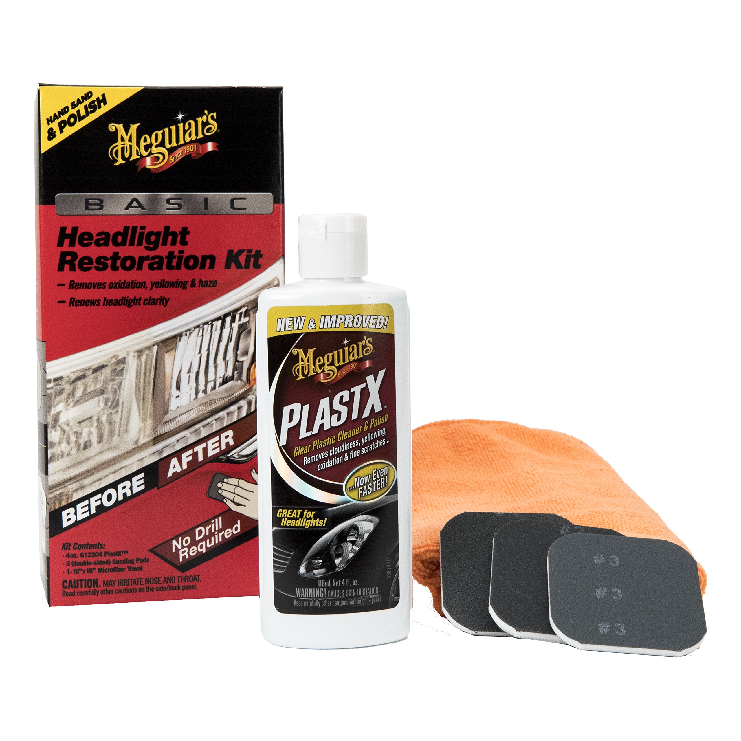 Galleon Meguiar’s Basic Headlight Restoration Kit Plastic Cleaner