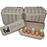 Fresh Eggs Flat Top Paper Egg Cartons - 50 Pack
