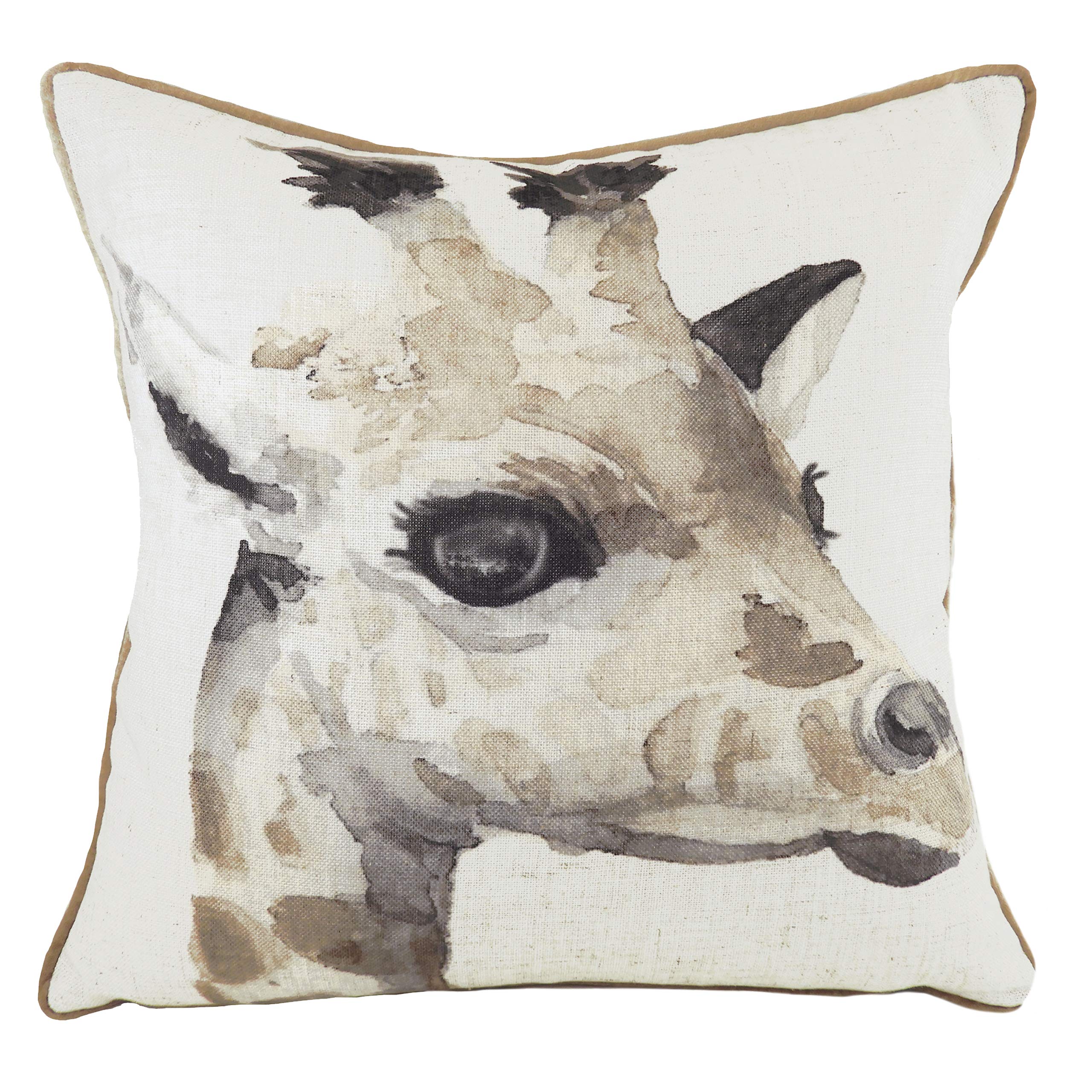 Evans Lichfield Safari Giraffe Polyester Filled Cushion, White, 43 x 43cm