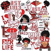 Nicime 24pcs DST 1913 Iron/Sew on Patches, Delta Sigma Theta Woman Power Embroidered Applique, Fashion Decoration for Clothes, Hat, Bag, Dress, Shirt, Jeans